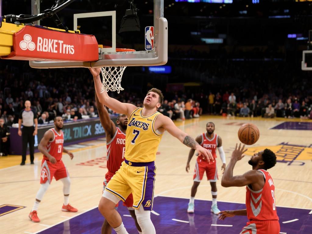 东契奇独木难支 詹姆斯率湖人力克火箭 尽管东契奇表现出色,但湖人凭借团队协作与